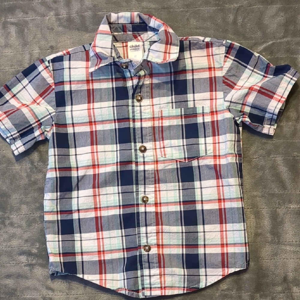 Child of Mine Plaid Kids Shirt - Blue and Red
